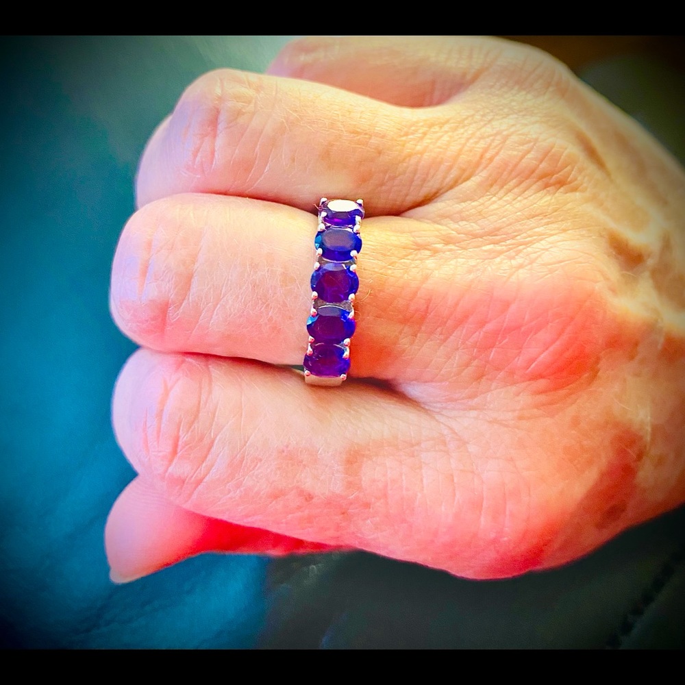 Sterling silver and 1.70CKT Amethyst rings